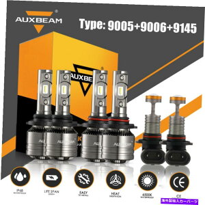 USwbhCg Chevy Silverado 1500 03-06̂߂6x Auxbeam 9005 9006 LED̃wbhCg9145̓d 6x AUXBEAM 9005 9006 LED Headlight 9145 Fog Bulbs for Chevy Silverado 1500 03-06