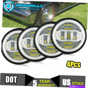 USwbhCg 4PCS 5.75 "5 3/4EhH4 Chrome LEDwbhCgPMYMOUT|eBAbNɃtBbg 4pcs 5.75" 5 3/4 Round H4 Chrome LED Headlights Fit for Plymout Pontiac