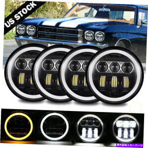 USwbhCg 4X 5.75u5-3 / 4vLEDwbhCgBMWx[X69-88̂߂DRLvWFN^[r[ 4X 5.75" 5-3/4" Round LED Headlights DRL Projector Beam for BMW Base 69-88