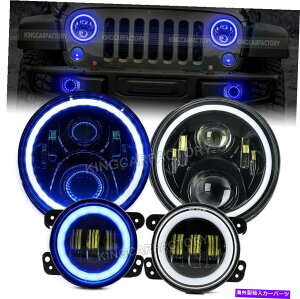 USwbhCg hbgF7 '' LEDwbhCg4 "Jeep Wrangler JK TJ CĴ߂̃tHOvLbg DOT Approved 7'' LED Headlights 4" Fog Lamps Kit For Jeep Wrangler JK TJ LJ CJ