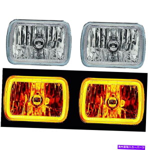 USwbhCg 7x6 "vY}Ao[䎲LEDKX/wbhCgnQdwbhvyA 7X6" Plasma Amber COB LED Glass/Metal Headlight Halogen Light Bulb Headlamp Pair