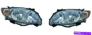 USwbhCg tBbg09 10g^J[wbhCgyA̗̐VwbhvN[̔wiݒ Fits 09 10 Toyota Corolla Headlight Pair Set Both NEW Headlamp Chrome Background