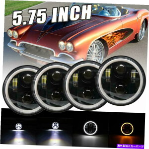 USwbhCg 4{5.75 "wbhCgGWFACI[DRL /^[MLEDCgvWFN^[H4AZu 4x 5.75" Headlights Angel Eyes DRL/Turn Signal LED Lights Projector H4 Assembly
