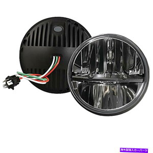 USwbhCg IN^7 "C`EhNubNfA[/ɂHID LEDIN^wbhCgyA Octane 7" inch Round Chrome Black Dual Low/Hi HID LED Octane Headlights Pair
