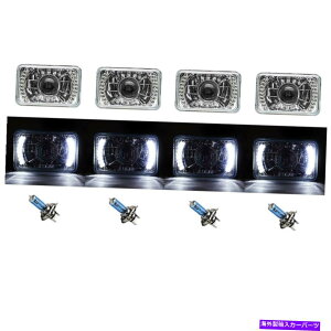 USwbhCg 4×6 "zCgLED HalovWFN^[nQwbhCgwbhvdNX^NAZbg 4X6" White LED Halo Projector Halogen Headlight Headlamp Bulbs Crystal Clear Set