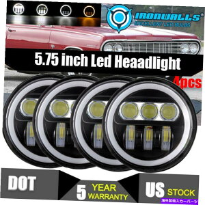 USwbhCg 4{5.75 "LEDvWFN^[wbhCgp̖ڂDrltBbgChevy Impala Bel Air 4x 5.75" LED Projector Headlight Angle Eyes DRL Fit for Chevy Impala Bel Air