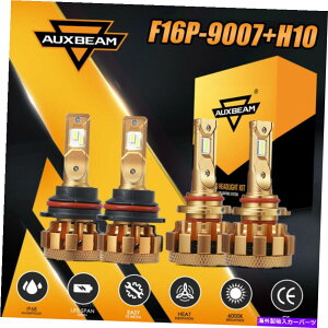 USwbhCg AuxbeamR{9007 H10 6000K LEDwbhCgdLbgHI[r[tHOCgF16P AUXBEAM Combo 9007 H10 6000K LED Headlight Bulbs Kit Hi Low Beam Fog Lights F16P