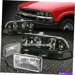 US�w�b�h���C�g �X���[�N�w�b�h���C�g+�N���A�R�[�i�[�M��+ Chrome Fog Light + 98-04 Chevy S10 SMOKED HEADLIGHT+CLEAR CORNER SIGNAL+CHROME FOG LIGHT+SWITCH FOR 98-04 CHEVY S10
