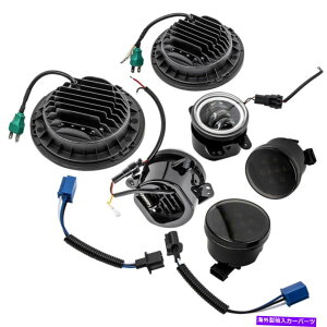 USwbhCg 7''ledVg̖ڂ̃wbhCgCg̃^[CgW[vO[JK 2007-2017 7''LED Angel Eye Headlights Lights Fog Turn Light For Jeep Wrangler JK 2007-2017