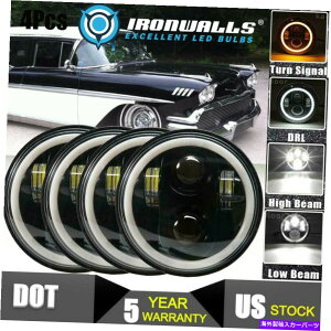 USwbhCg 4s[X5.75C`EhLEDwbhCgHI / LOr[tBbgChevy Nomad 1958-1961 4pcs 5.75" inch Round LED Headlight HI/LO Beam Fit for Chevy Nomad 1958-1961