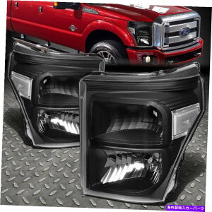 US�w�b�h���C�g 11-16�t�H�[�hF250 F350�X�[�p�[�f���[�e�B�u���b�N�n�E�W���O�N���A�R�[�i�[�w�b�h���C�g�����v FOR 11-16 FORD F250 F350 SUPER DUTY BLACK HOUSING CLEAR CORNER HEADLIGHT LAMPS