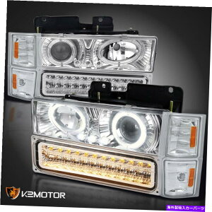USwbhCg tBbg1994-1998 Chevy C / K Tahoe LED HalovWFN^[wbhCg+op[R[i[v Fits 1994-1998 Chevy C/K Tahoe LED Halo Projector Headlights+Bumper Corner Lamps