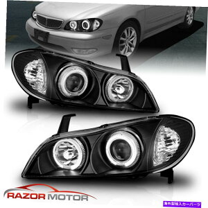 USwbhCg [fALED HALO] 2000N2001NInfiniti I30ubNvWFN^[wbhCgyA [Dual LED Halo] For 2000 2001 Infiniti I30 Black Projector Headlights Pair
