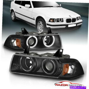 USwbhCg [fALED HALO] 1992-1999 BMW E36 3V[YN[yvWFN^[ubNwbhCgyA [Dual LED Halo] 1992-1999 BMW E36 3 Series Coupe Projector Black Headlights Pair