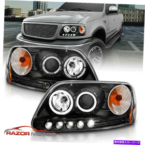 US�w�b�h���C�g FORD F-150 LED Halo Ring Projector Black Headlights 1997-2003 For Ford F-150 LED Halo Ring Projector Black Headlights�y���s�A���i�z