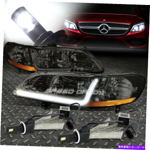 USwbhCg iwbhCg+ߐF̊p+ DRL + 6000KzCgLEDVXe98-02 Accord CG SMOKED HEADLIGHT+AMBER CORNER+DRL+6000K WHITE LED SYSTEM FOR 98-02 ACCORD CG