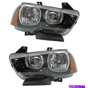 USwbhCg 2011-2014̂߂̃wbhCgZbgd2pcƍẼhbW[d Headlight Set For 2011-2014 Dodge Charger Left and Right With Bulb 2Pc