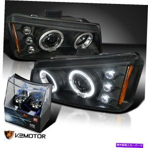 USwbhCg 2003N2007ÑV{[Silverado Black HalovWFN^[wbhCg+ H3nQd For 2003-2007 Chevy Silverado Black Halo Projector Headlights+H3 Halogen Bulbs