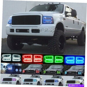 USwbhCg 05-07tH[hF-250}`J[ύXLED RGB SMDn[wbhCgO For 05-07 Ford F-250 Multi-Color Changing LED RGB SMD Halo Lower Headlight Rings