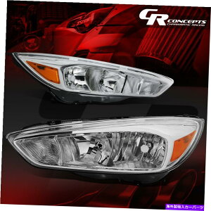 USwbhCg 15-18tH[JXtH[JXMK3p̃yAN[nEWOAo[R[i[wbhCg/vLH + RH PAIR CHROME HOUSING AMBER CORNER HEADLIGHT/LAMPS LH+RH FOR 15-18 FORD FOCUS MK3