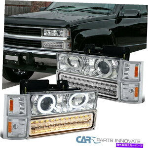 USwbhCg 94-98 C10 SilveradoNAYvWFN^[wbhCg+ LEDop[+R[i[v For 94-98 C10 Silverado Clear Lens Projector Headlights+LED Bumper+Corner Lamps