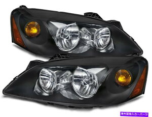 USwbhCg wbhCgubNnEWOAo[nQyAZbg05-10 Pontiac G6 Headlights Black Housing Amber Halogen Pair Set Fits 05-10 Pontiac G6