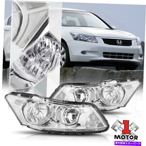 USwbhCg N[nEWOwbhCgNAR[i[^[M08-12z_AR[hZ_ Chrome Housing Headlight Clear Corner Turn Signal for 08-12 Honda Accord Sedan