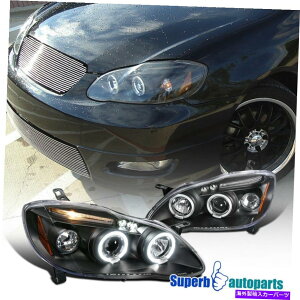 USwbhCg 2003N2008Ñg^03-08 Corola HalovWFN^[wbhCgLEDo[KbgubN For 2003-2008 Toyota 03-08 Corolla Halo Projector Headlights LED Bar Lamp Black