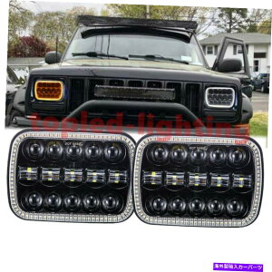 USwbhCg Jeep YJ Cherokee XJgbNH4 LEDXNGAwbhCĝ߂̃hbg5x7 "LEDwbhCg DOT 5x7" LED Headlight For Jeep YJ Cherokee XJ Trucks H4 LED Square Headlights