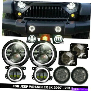US�w�b�h���C�g JEEP�����O���[JK JKU 7�uLED�w�b�h���C�g4�v�t�H�O�^�[���t�F���_�[���C�g�R���{�L�b�g for Jeep Wrangler JK JKU 7 LED Headlights 4 Fog Turn Fender Lights Combo Kit�y���s�A���i�z