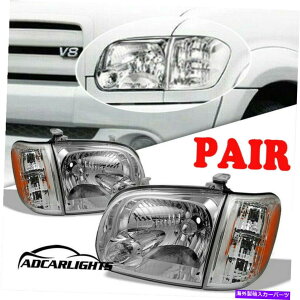 USwbhCg Toyota-Tundra 2005-2006 Chrome HeadlightsAZuNAyAwbhv Fit For Toyota-Tundra 2005-2006 Chrome Headlights Assembly Clear Pair Headlamps
