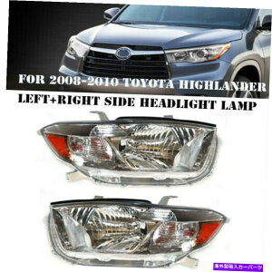 USwbhCg 2008-2010g^nC_[LEDNvWFN^[wbhCgv+E For 2008-2010 Toyota Highlander LED Chrome Projector Headlights Lamp Left+ Right