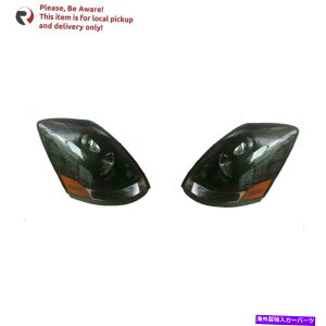 US�w�b�h���C�g Headlight Headlamp Black Bezel Aero�����Y�h���C�o��VOLVO VNL�p Headlight Headlamp Black Bezel Aero Lens Driver Side Left for Volvo VNL�y���s�A���i�z