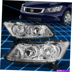 USwbhCg 08-12z_AR[h4-DRN[nEWOwbhCgNAR[i[Mv For 08-12 Honda Accord 4-Dr Chrome Housing Headlights Clear Corner Signal Lamps