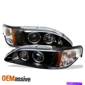 USwbhCg tBbg94-98 Mustang 1pcfAn[vWFN^[LEDubNwbhCgW /R[i[M Fits 94-98 Mustang 1Pc Dual Halo Projector LED Black Headlights W/Corner Signal
