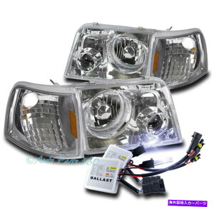 USwbhCg 93-97tH[hW[N[wbhCg+vWFN^[tHOvW /R[i[M+ 10K HID 93-97 FORD RANGER CHROME HEAD LIGHTS+PROJECTOR FOG LAMPS W/CORNER SIGNAL+10K HID