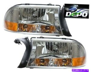 USwbhCg tBbg97-04 Durango Dakota ChromewbhCg1pcR[i[f| fit 97-04 Durango Dakota CHROME Headlights 1PC Corner DEPO
