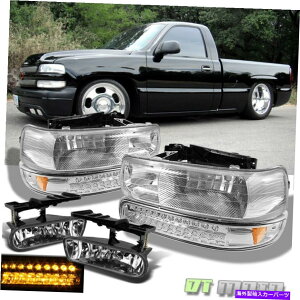 USwbhCg 1999-2006V{Vo[h^zxOwbhCg+ LEDop[v+tHOCg 1999-2006 Chevy Silverado Tahoe Suburban Headlights+LED Bumper Lamps+Fog Lights