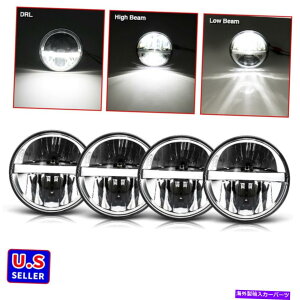 USwbhCg 4s[X5 3/4 "5.75"vWFN^[N[LEDwbhCgV[r[n[DRLvd 4PCS 5 3/4" 5.75" Projector CREE LED Headlights Sealed Beam Halo DRL Lamp Bulbs