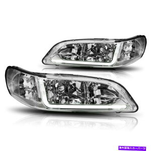 USwbhCg 98-02z_AR[hLED DRLNnEWONAR[i[wbhCg/vyA For 98-02 Honda Accord LED DRL Chrome Housing Clear Corner Headlight/Lamp Pair