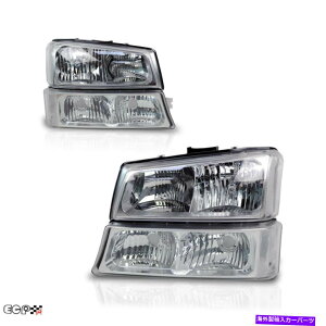 US�w�b�h���C�g Headlights�N���A/�N�����Z�b�g Fit for 03-06 Silverado Avalanche 1500 2500 3500 Headlights Clear/Chrome Set