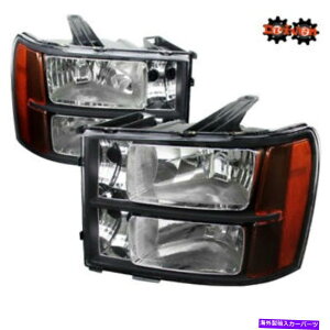 USwbhCg 07-13 GMCVGgbNubNnEWOwbhCgW /Ao[tN^[N[VO 07-13 GMC Sierra Truck Black Housing Headlights w/Amber Reflector Crew Single