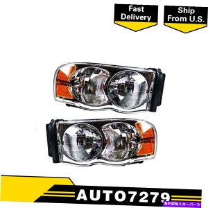US�w�b�h���C�g TYC 2X�w�b�h���C�g�����v�A�Z���u����2002-05 Dodge RAM 1500�̉E�E�ɉE�܂��܂����i�V�����X�^�C���j TYC 2X Headlight Lamp Assembly Left Right For 2002-05 Dodge Ram 1500(New Style)