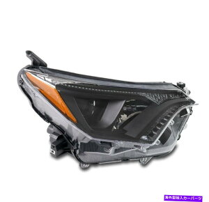 USwbhCg 16-18g^RAV4nQvWFN^[wbhCgvubNqRH For 16-18 Toyota RAV4 Halogen Projector Headlight Lamp Black Passenger Right RH