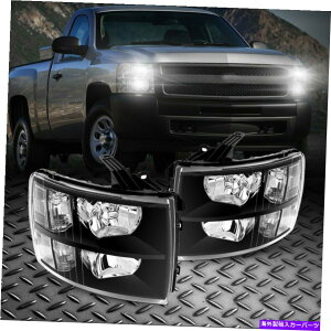USwbhCg 2007-2014V{[Vo[hwbhCgAZuubN+EyA Fit For 2007-2014 CHEVROLET SILVERADO Headlight Assembly Black Left+Right Pair