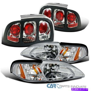 USwbhCg tBbgtH[h94-98}X^ONA2C`X^CwbhCgR[i[Cg+Ae[v Fit Ford 94-98 Mustang Clear 2in1 Style Headlights Corner Lights+Rear Tail Lamps