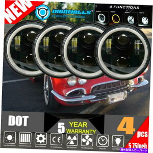 USヘッドライト 4倍5.75 "プロジェクターLEDヘッドライトHi / Lo Fit Chevy GMC Corvette C1 C2 1963-1982 4x 5.75"in Projector LED Headlight HI/LO Fit Chevy GMC Corvette C1 C2 1963-1982