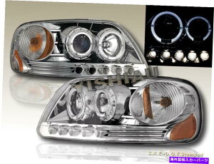 USwbhCg 97-03tH[hF150 / 97-02 Expedition Dual Halo LEDvWFN^[wbhCgN 97-03 Ford F150 / 97-02 Expedition Dual Halo LED Projector Headlights Chrome