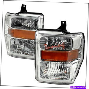 USwbhCg 08-10tH[hF250 F350 F450NwbhCgAo[X[p[f[eBX[p[_b`gbN 08-10 Ford F250 F350 F450 Chrome Headlights Amber Super Duty Superduty Truck