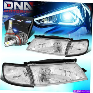 USwbhCg 1997N - 1999NY}LV}OEX^CwbhCgvW / LEDLbgXX^CN FOR 1997-1999 NISSAN MAXIMA OE STYLE HEADLIGHT LAMPS W/LED KIT SLIM STYLE CHROME